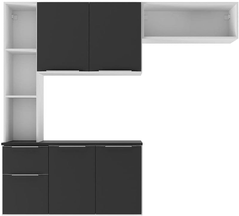 Cozinha Compacta Completa com Armário e Balcão Sofia Mp2001 Preta – Multimóveis, Design Moderno e Espaçoso