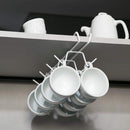 Kit Organizador para Cozinha Armário Prateleira Aramado Armazenamento Xícaras Porta Pratos Cesto 7 Un - Branco