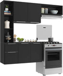 Cozinha Compacta Completa com Armário e Balcão Sofia Mp2001 Preta – Multimóveis, Design Moderno e Espaçoso
