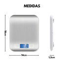 Balança de Cozinha Digital para Alimentos em Inox Resistente a Água Com Base Antiderrapante e Visor de Alta Definição Pesagem de 1g até 10kg