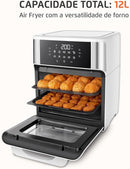 MONDIAL Fritadeira Air Fryer Forno Oven 12L, Preto/Inox, 2000W, 110V - AFON-12L-BI