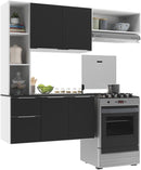 Cozinha Compacta Completa com Armário e Balcão Sofia Mp2001 Preta – Multimóveis, Design Moderno e Espaçoso