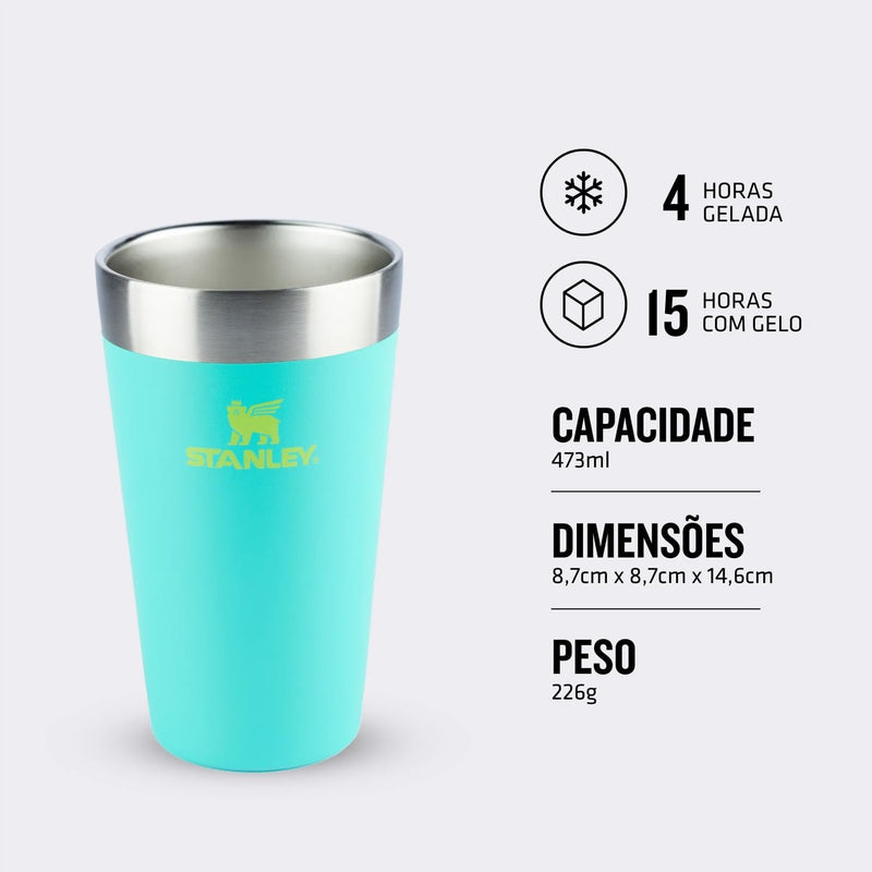 Stanley - Copo de cerveja isolado, copo empilhável Stay Chill de 473 ml, para bebidas quentes ou frias