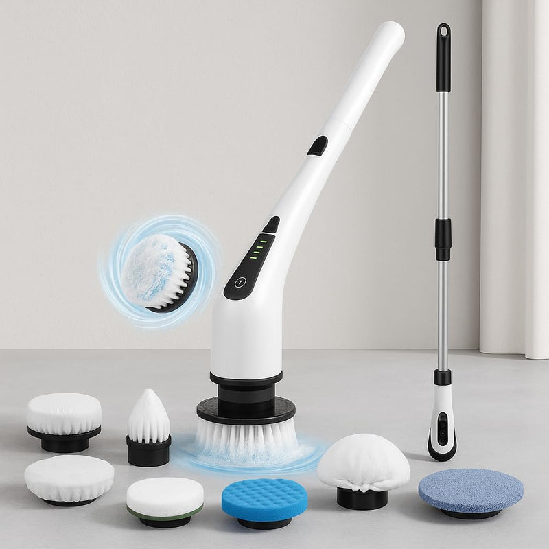 Esfregão Elétrico 9 Em 1 Mop Sem fio Escova De Limpeza Pesada Janela Banheiro e Cozinha Rapida Multiuso 360 Recarregavel Giratoria