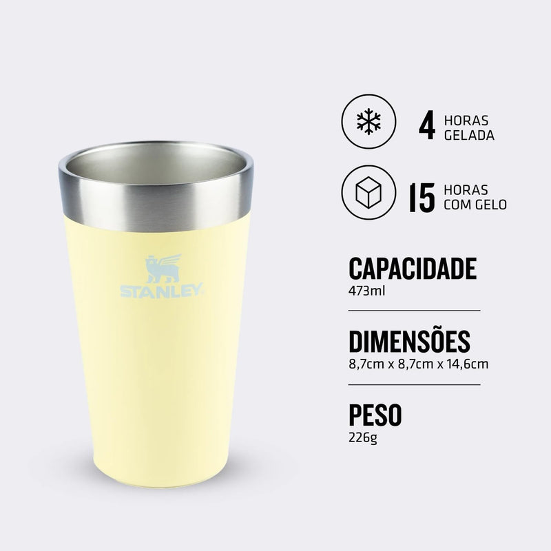 Stanley - Copo de cerveja isolado, copo empilhável Stay Chill de 473 ml, para bebidas quentes ou frias