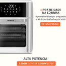 MONDIAL Fritadeira Air Fryer Forno Oven 12L, Preto/Inox, 2000W, 110V - AFON-12L-BI