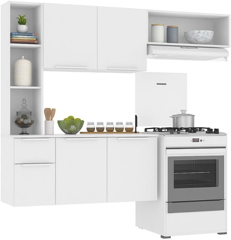 Cozinha Compacta Completa com Armário e Balcão Sofia Mp2001 Preta – Multimóveis, Design Moderno e Espaçoso