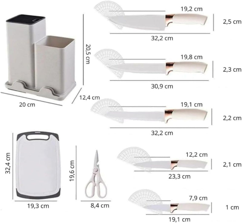 Conjunto de Utensílios de Cozinha 19 Peças em Silicone com Cabo de Madeira, Livre de BPA, Antiaderente e Resistente ao Calor (Branco)