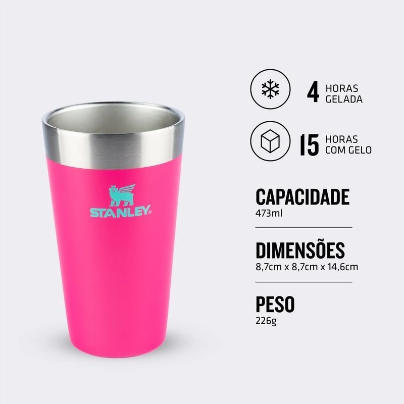 Stanley - Copo de cerveja isolado, copo empilhável Stay Chill de 473 ml, para bebidas quentes ou frias