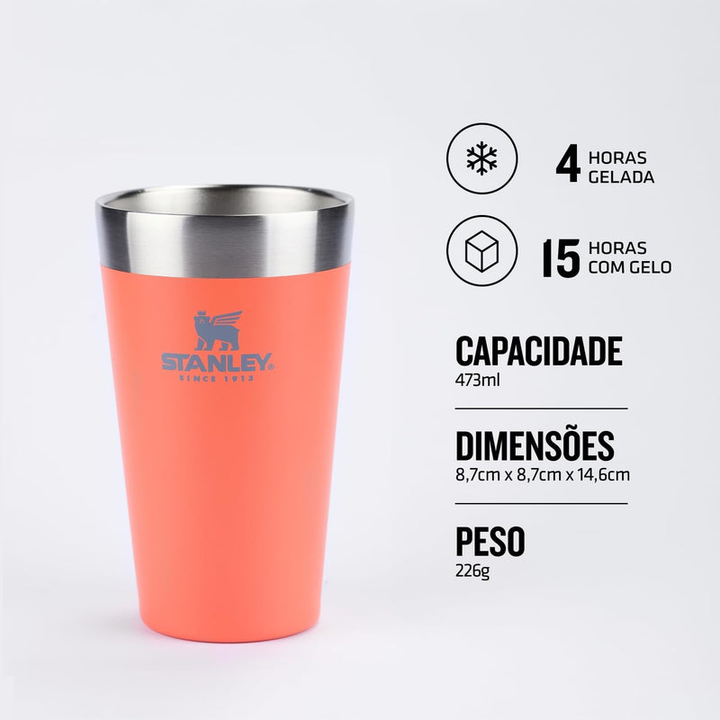 Stanley - Copo de cerveja isolado, copo empilhável Stay Chill de 473 ml, para bebidas quentes ou frias