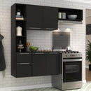 Cozinha Compacta Completa com Armário e Balcão Sofia Mp2001 Preta – Multimóveis, Design Moderno e Espaçoso