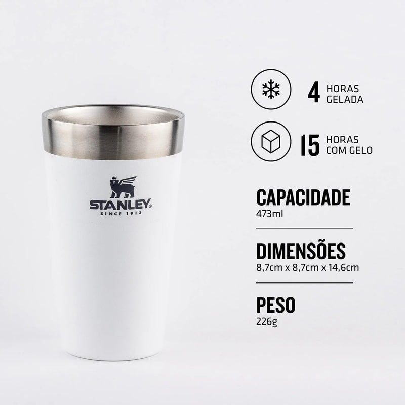 Stanley - Copo de cerveja isolado, copo empilhável Stay Chill de 473 ml, para bebidas quentes ou frias