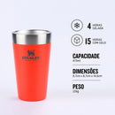 Stanley - Copo de cerveja isolado, copo empilhável Stay Chill de 473 ml, para bebidas quentes ou frias