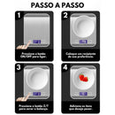 Balança de Cozinha Digital para Alimentos em Inox Resistente a Água Com Base Antiderrapante e Visor de Alta Definição Pesagem de 1g até 10kg