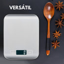 Balança de Cozinha Digital para Alimentos em Inox Resistente a Água Com Base Antiderrapante e Visor de Alta Definição Pesagem de 1g até 10kg
