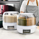 Python Fly - Dispensador de Grãos, 6 Grades, Rotativo, Armazenamento, Cozinha, 23 cm