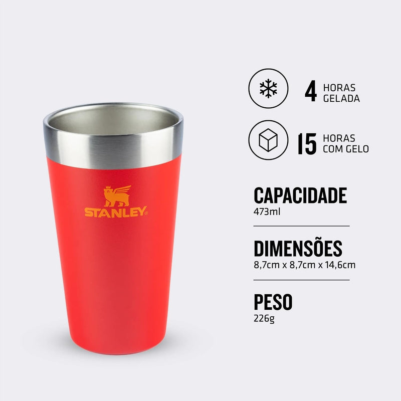 Stanley - Copo de cerveja isolado, copo empilhável Stay Chill de 473 ml, para bebidas quentes ou frias