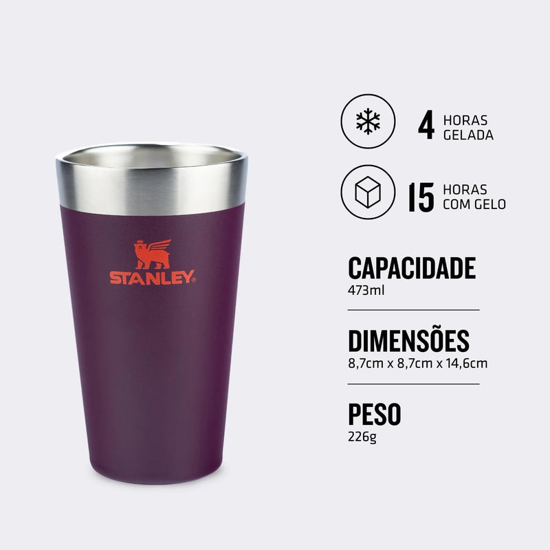 Stanley - Copo de cerveja isolado, copo empilhável Stay Chill de 473 ml, para bebidas quentes ou frias