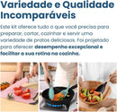 Conjunto de Utensílios de Cozinha 19 Peças em Silicone com Cabo de Madeira, Livre de BPA, Antiaderente e Resistente ao Calor (Branco)