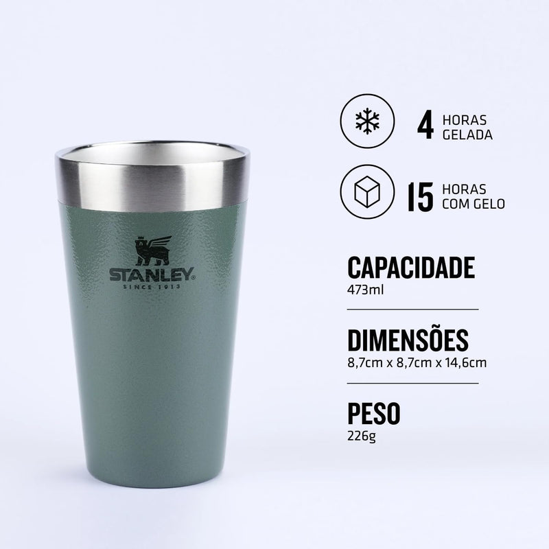 Stanley - Copo de cerveja isolado, copo empilhável Stay Chill de 473 ml, para bebidas quentes ou frias