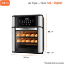 MONDIAL Fritadeira Air Fryer Forno Oven 12L, Preto/Inox, 2000W, 110V - AFON-12L-BI