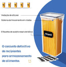 Kit 15 Potes Tampa Hermético - Porta Armazenamento de Alimentos Mantimentos Armário Cozinha (Kit 15)