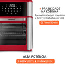 MONDIAL Fritadeira Air Fryer Forno Oven 12L, Preto/Inox, 2000W, 110V - AFON-12L-BI