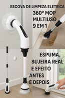 Esfregão Elétrico 9 Em 1 Mop Sem fio Escova De Limpeza Pesada Janela Banheiro e Cozinha Rapida Multiuso 360 Recarregavel Giratoria
