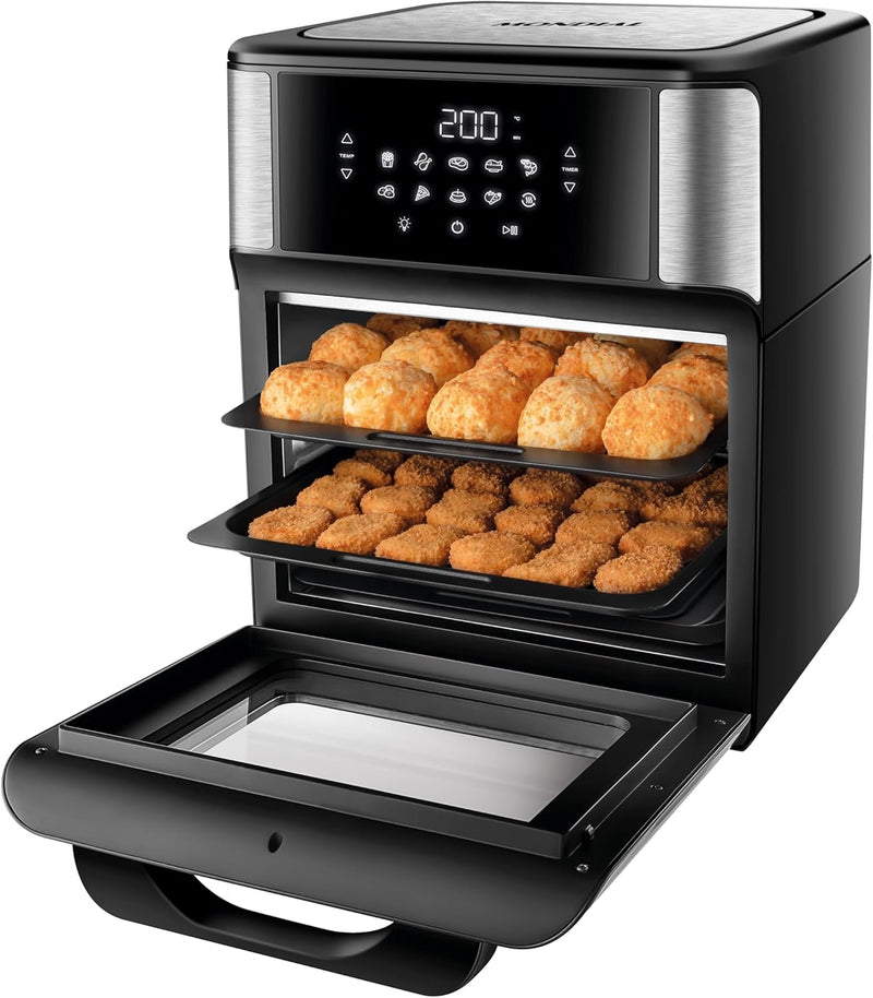 MONDIAL Fritadeira Air Fryer Forno Oven 12L, Preto/Inox, 2000W, 110V - AFON-12L-BI