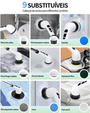 Esfregão Elétrico 9 Em 1 Mop Sem fio Escova De Limpeza Pesada Janela Banheiro e Cozinha Rapida Multiuso 360 Recarregavel Giratoria