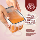 Kit Com 15 Potes Herméticos para Mantimentos, Plástico PP Transparente com Tampa Easy Lock, para Organização de Cozinha e Casa, Certificado CE e FDA