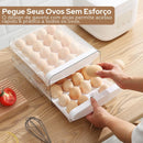 Porta Ovos Organizador 32 Unidades para Geladeira, Casa e Cozinha – Caixa Acrílica Transparente 2 Andares, Empilhável, BPA Free, Ovos Frescos e Organizados | Premium InoVibes