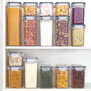 Kit 15 Potes Tampa Hermético - Porta Armazenamento de Alimentos Mantimentos Armário Cozinha (Kit 15)