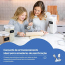 Kit 15 Potes Tampa Hermético - Porta Armazenamento de Alimentos Mantimentos Armário Cozinha (Kit 15)