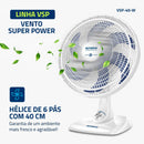 MONDIAL Ventilador de Mesa 40cm Super Power, Preto/Prata, 140W, 110V - VSP-40-B