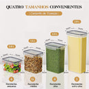 Kit 15 Potes Tampa Hermético - Porta Armazenamento de Alimentos Mantimentos Armário Cozinha (Kit 15)